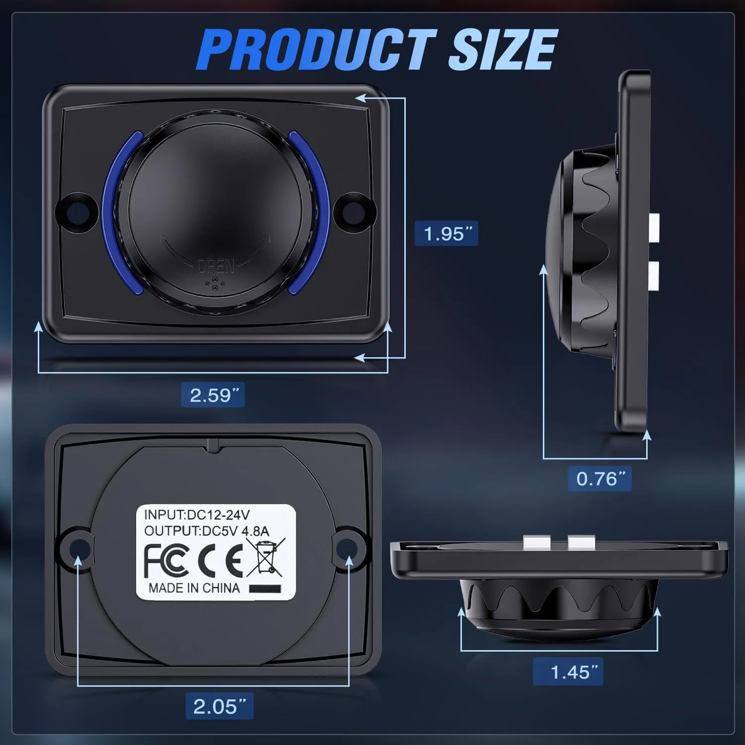 12V 24V Dual USB Charger 3A Car Outlet