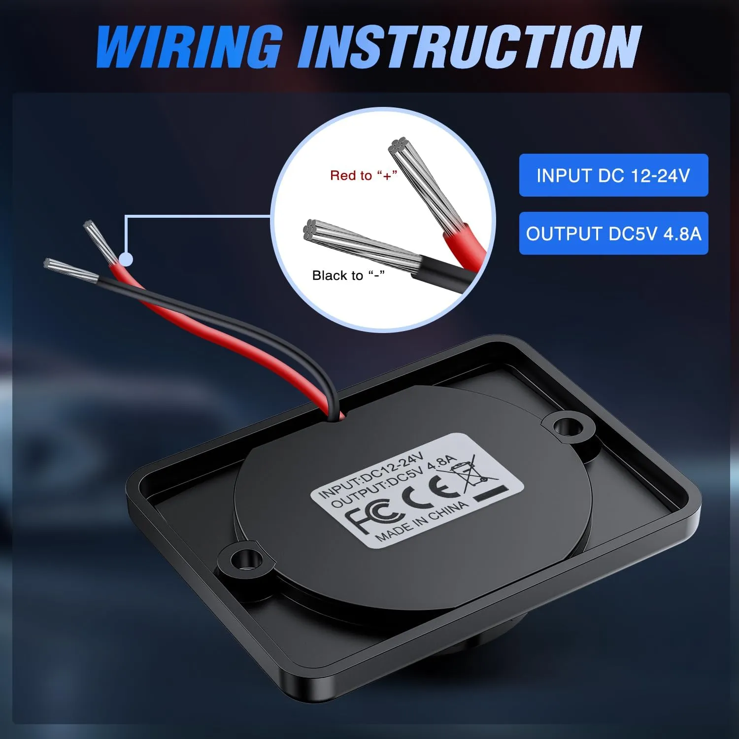 12V 24V Dual USB Charger 3A Car Outlet