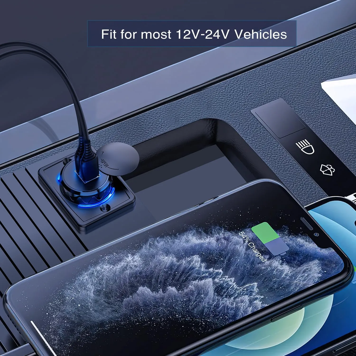 12V 24V Dual USB Charger 3A Car Outlet