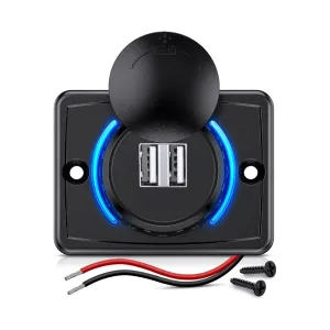 12V 24V Dual USB Charger 3A Car Outlet