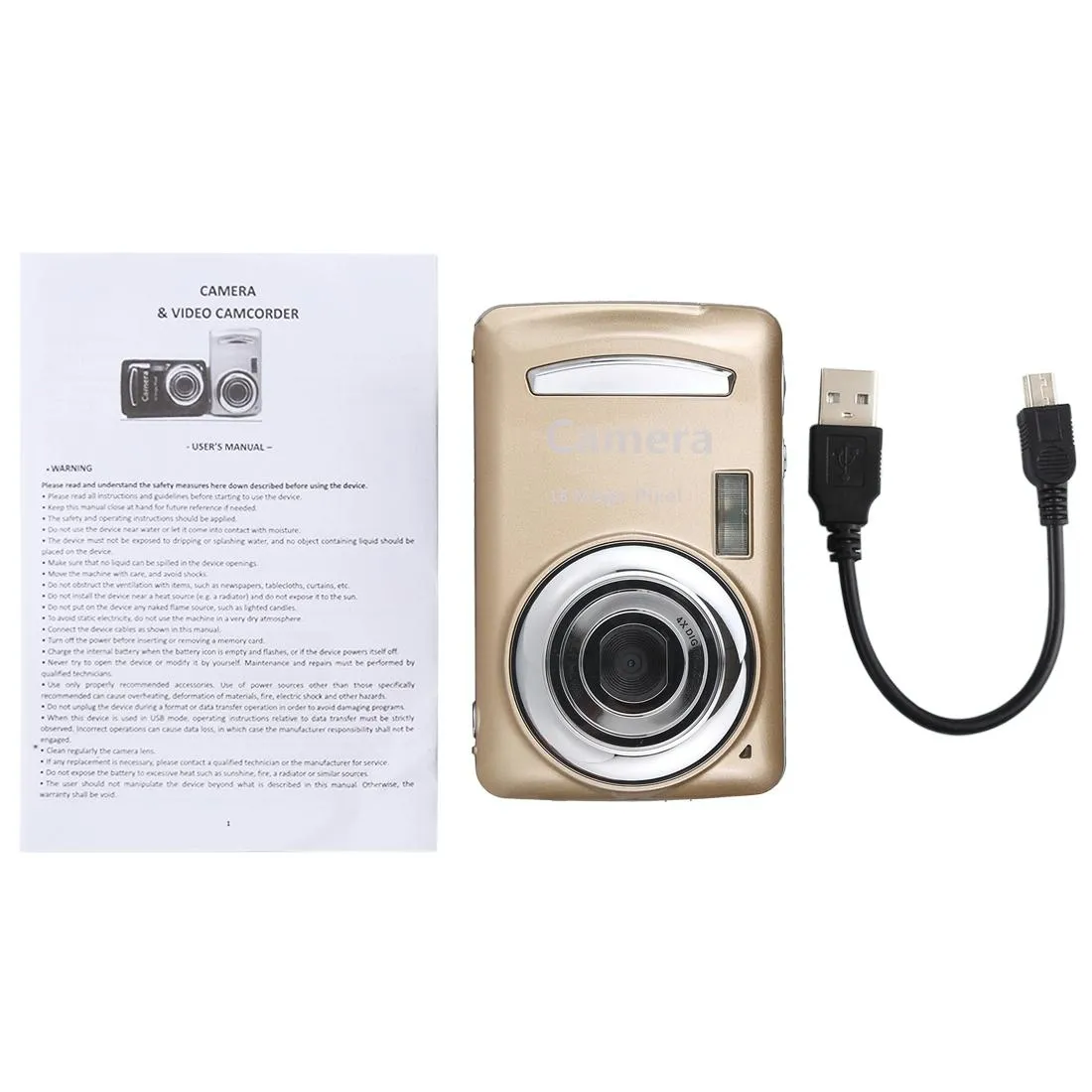 16Mp 4X Zoom Hd Digital Video Camera With 2.4 Tft Screen