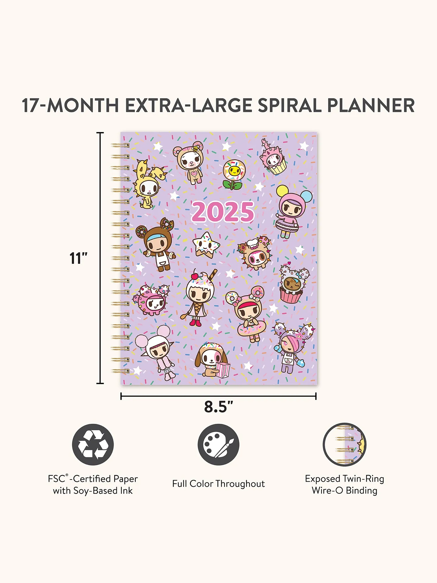 2025 tokidoki Donutella XL Spiral Planner