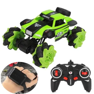 2.4g Remote Control Truck Speed Drift Car Toy Cross-country Racing Double Remote Green