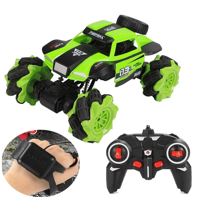2.4g Remote Control Truck Speed Drift Car Toy Cross-country Racing Double Remote Green