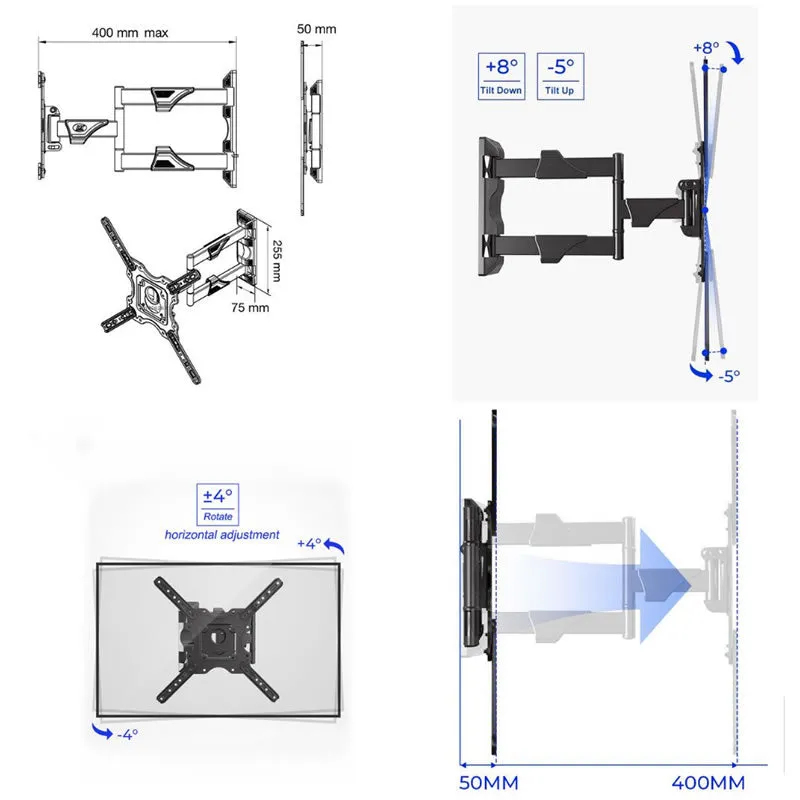 32 To 55 Inch 6 Way Tilt Tv Wall Bracket Fd-L400