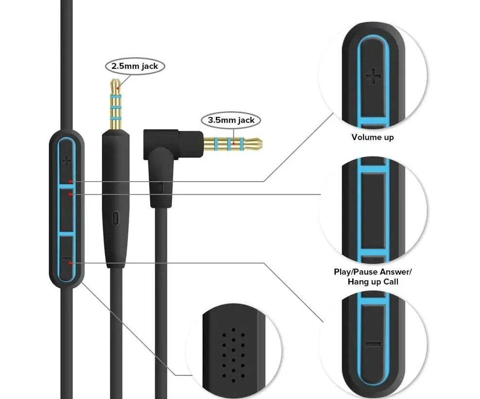 3.5mm to 2.5mm Audio Cable for Jbl Headphones