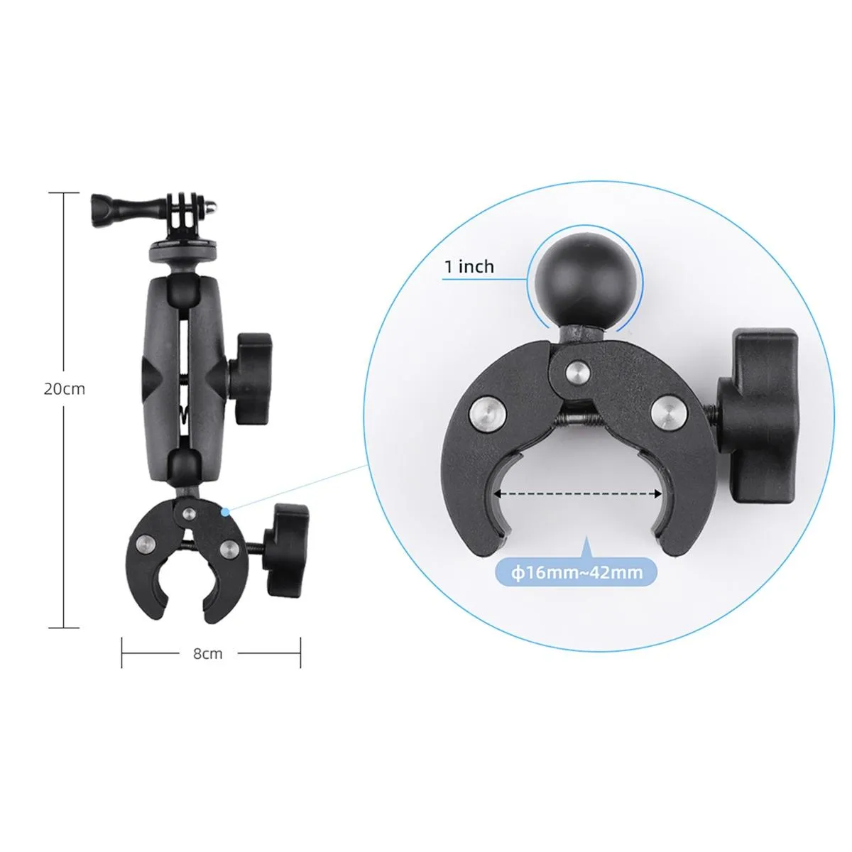 360 Degree Adjustable Clamp Plier Base with Extended Phone Clamp