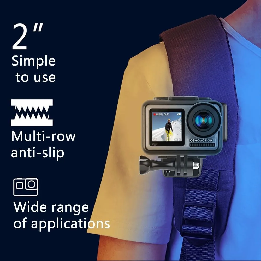 360 Degree Rotation Backpack Mount for Gopro Dji Xiaoyi & Other Action Cameras