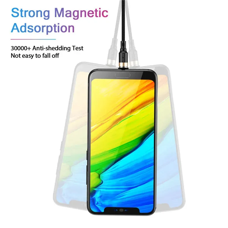 3a Magnetic Fast Charge Cable for Iphone Xs Max Xr 8 7 6s Plus Samsung Xiaomi Huawei