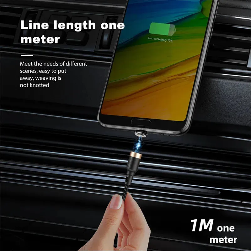 3a Magnetic Fast Charge Cable for Iphone Xs Max Xr 8 7 6s Plus Samsung Xiaomi Huawei