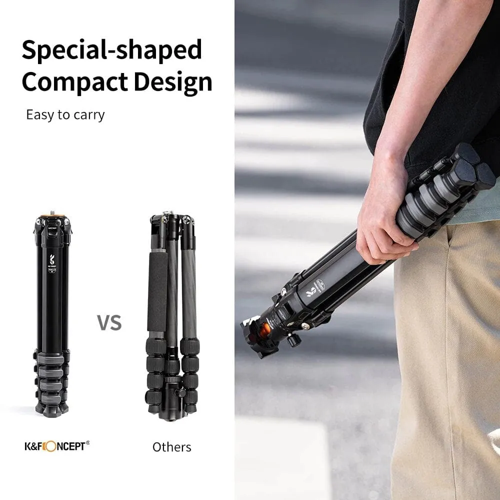 69.3inch Travel Camera Tripod Aluminium Professional Tripod 15kg 33lbs Load with Panorama Ball Head Quick Release