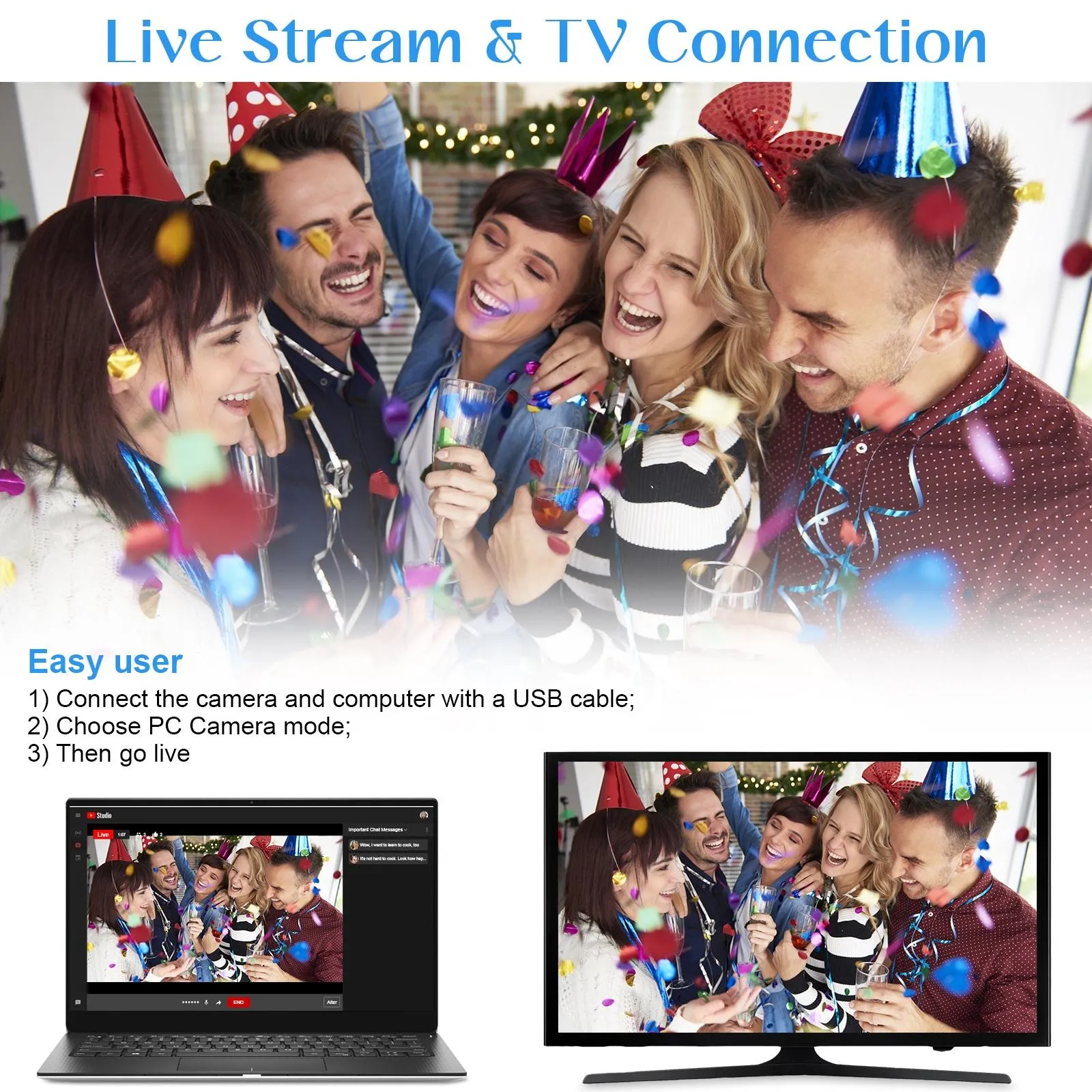 Af2 5600Px 18X Zoom 4K Digital Video Camera With Hood & Microphone & Wide-Angle Lens