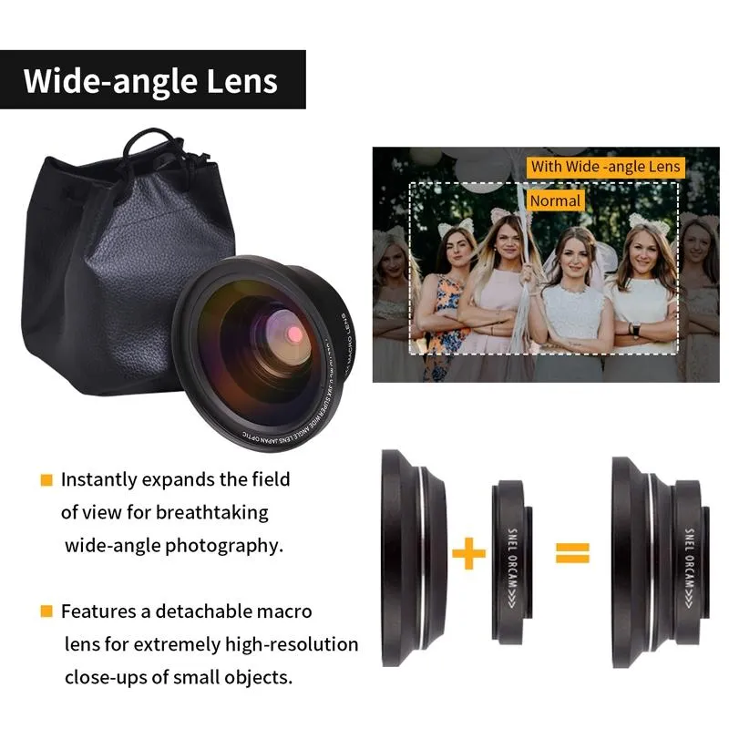 Af2 5600Px 18X Zoom 4K Digital Video Camera With Hood & Microphone & Wide-Angle Lens