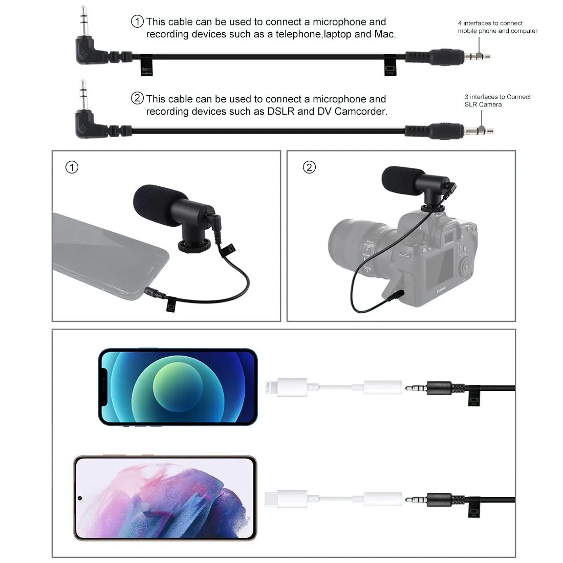 Bluetooth Vlogging Kit With Led Light Mic Tripod - Blue