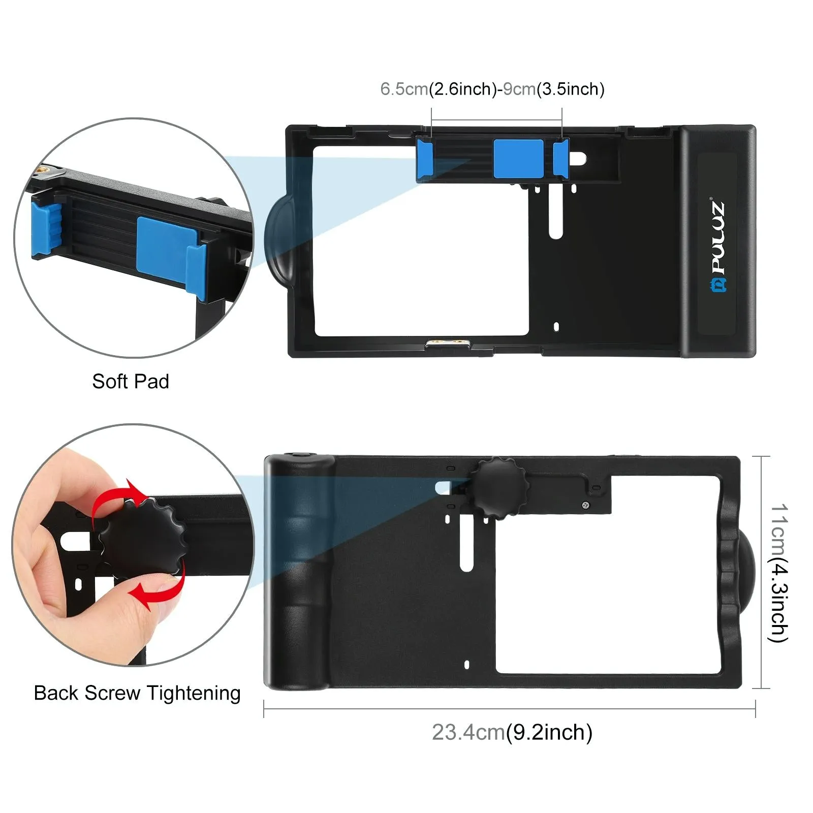 Bluetooth Vlogging Kit With Led Light Mic Tripod - Blue