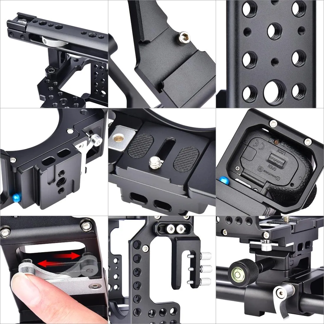 Camera Cage Stabilizer For Video - Black for Sony A7