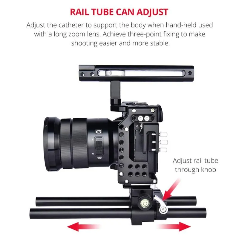 Camera Cage Stabilizer For Video - Black for Sony A7
