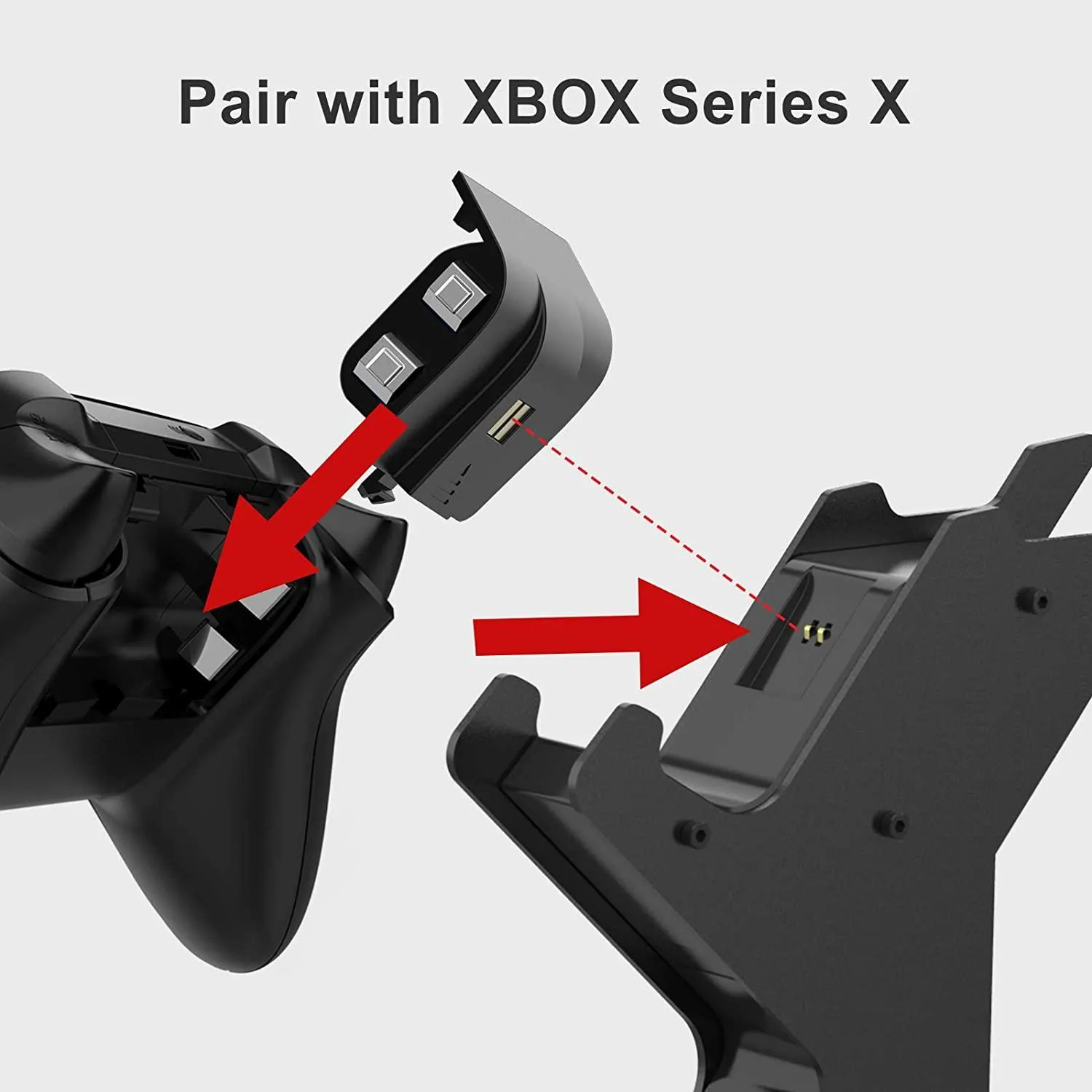 Charging Station Holder for Xbox Series X/S Metal Material Stable Design LED Charging Display Headphone Storage