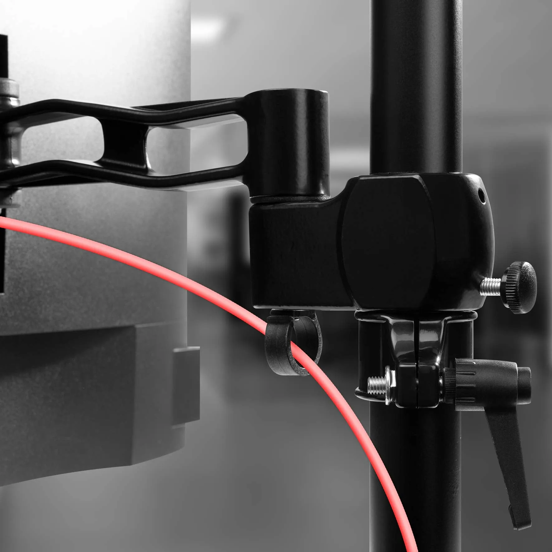 Duronic Computer Monitor Arms Stand DM352 BK Dual Freestanding PC Multi Arm Desk Mount Twin Adjustable Stands for VESA 75/100 Two 13-27 Inch LED LCD Screens 8kg Capacity Mounts Tilt -15/ 15 - Black