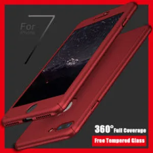 FLOVEME 360 Degree Coverage 6 6s Cover with Screen Protector Case For iPhone 7 7 Plus