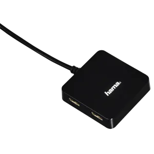 Hama 0.3M Buspowered 4 Ports USB 2.0 Hub - Black | 121318