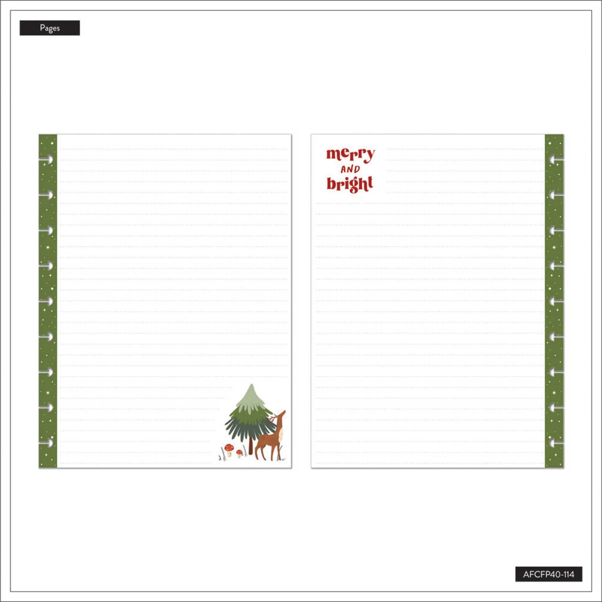 Happy Planner Woodland Seasons Christmas CLASSIC Fill Paper - Lined