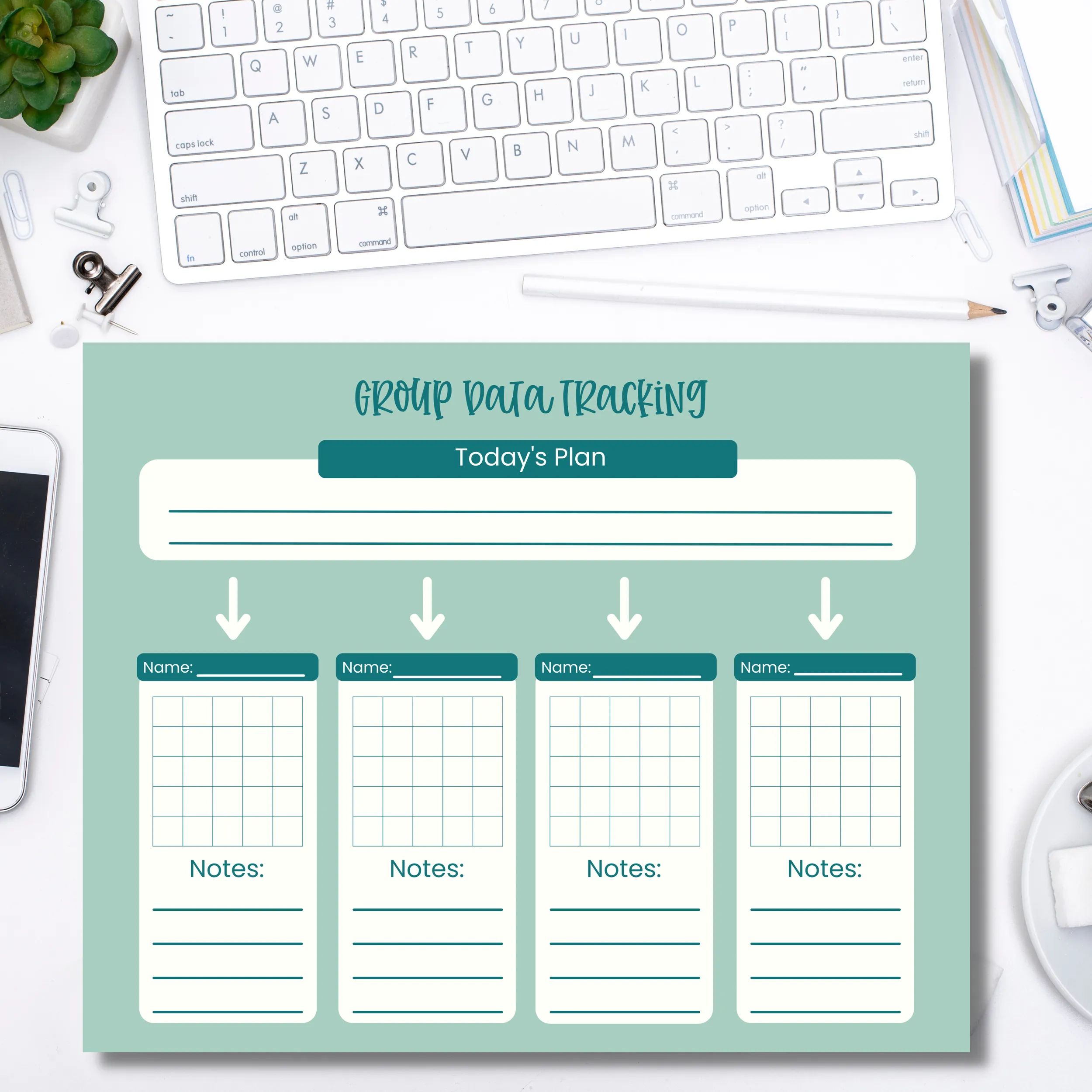 Mint Group Data Tracker Notepad (8.5 x 11)