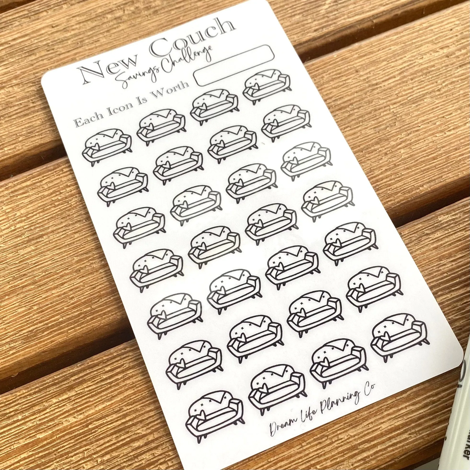 New Couch Savings Challenge Card