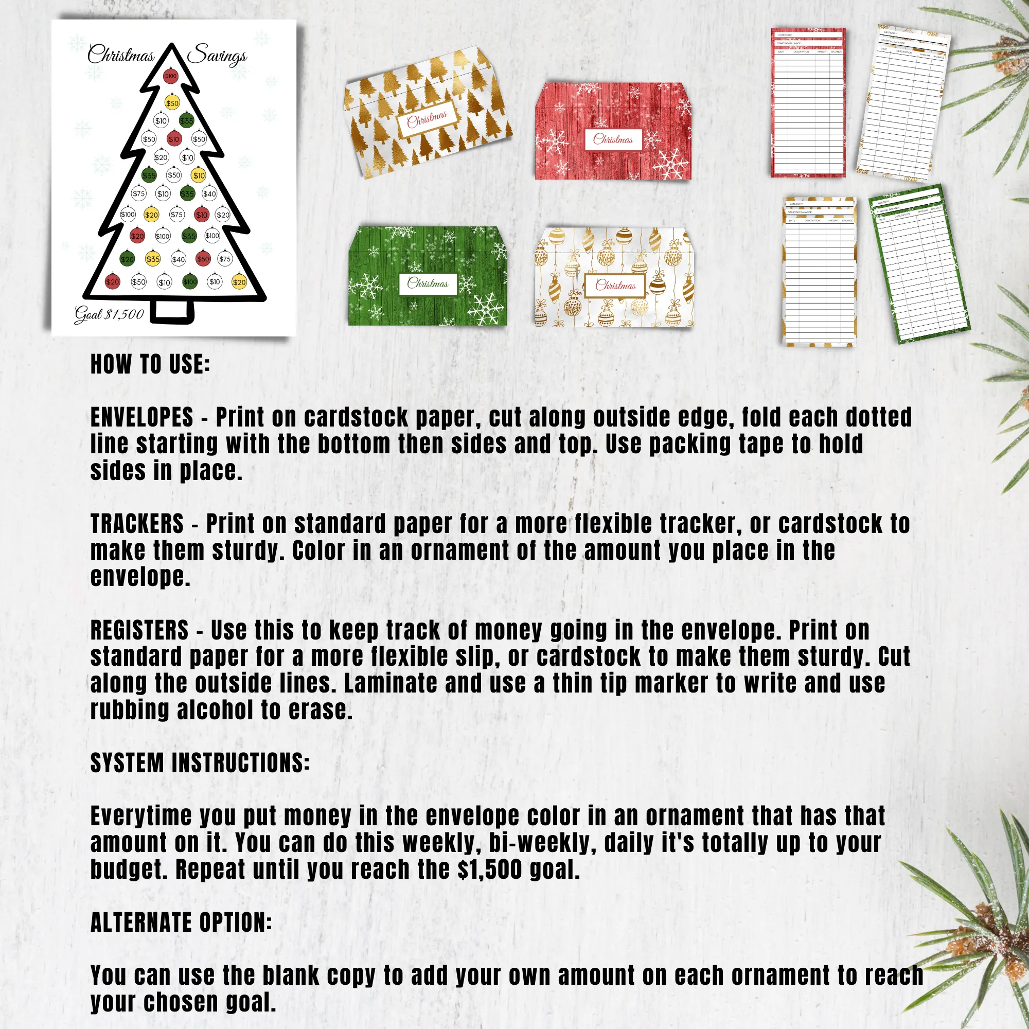 Printable Christmas Savings Challenge