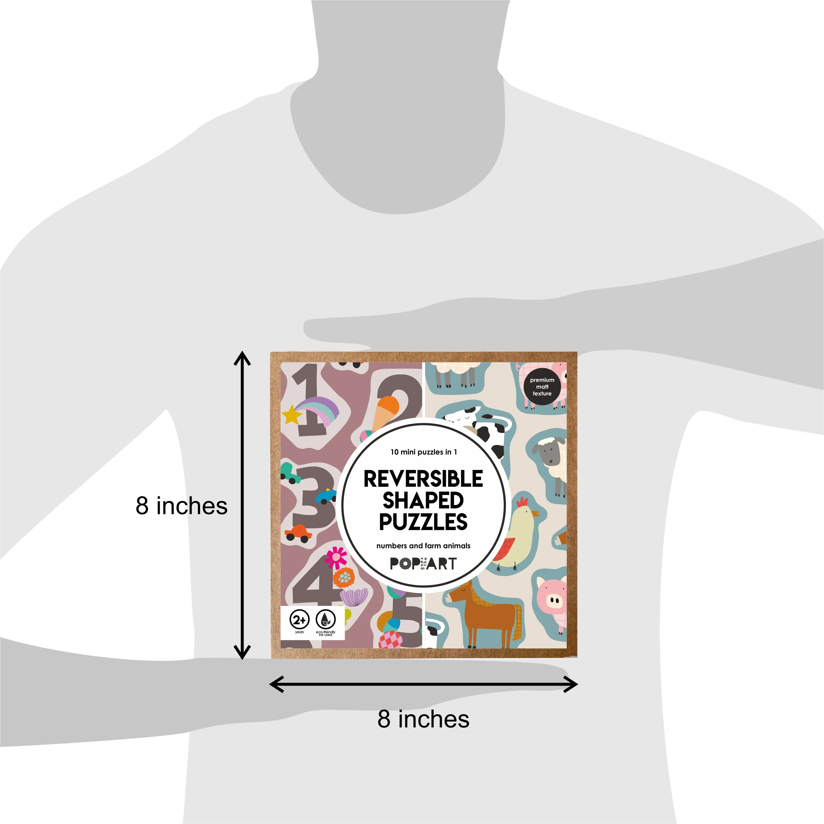 Reversible Shaped Puzzle | Numbers & Farm Animals