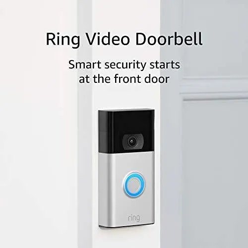 Ring Video Doorbell – newest generation, 2020 release – 1080p HD video, improved motion detection, easy installation – Satin Nickel