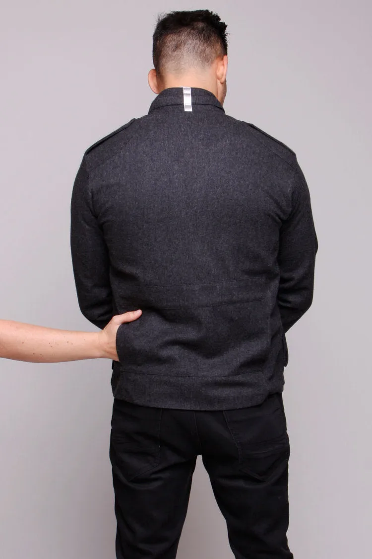 Silver Lining Carline Field Coat: Grey Wool
