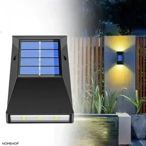 Solar LED Exterior Wall Lamp Waterproof For Garden, Balcony, Home, Patio, Terrace (Warm light)(Renewed)