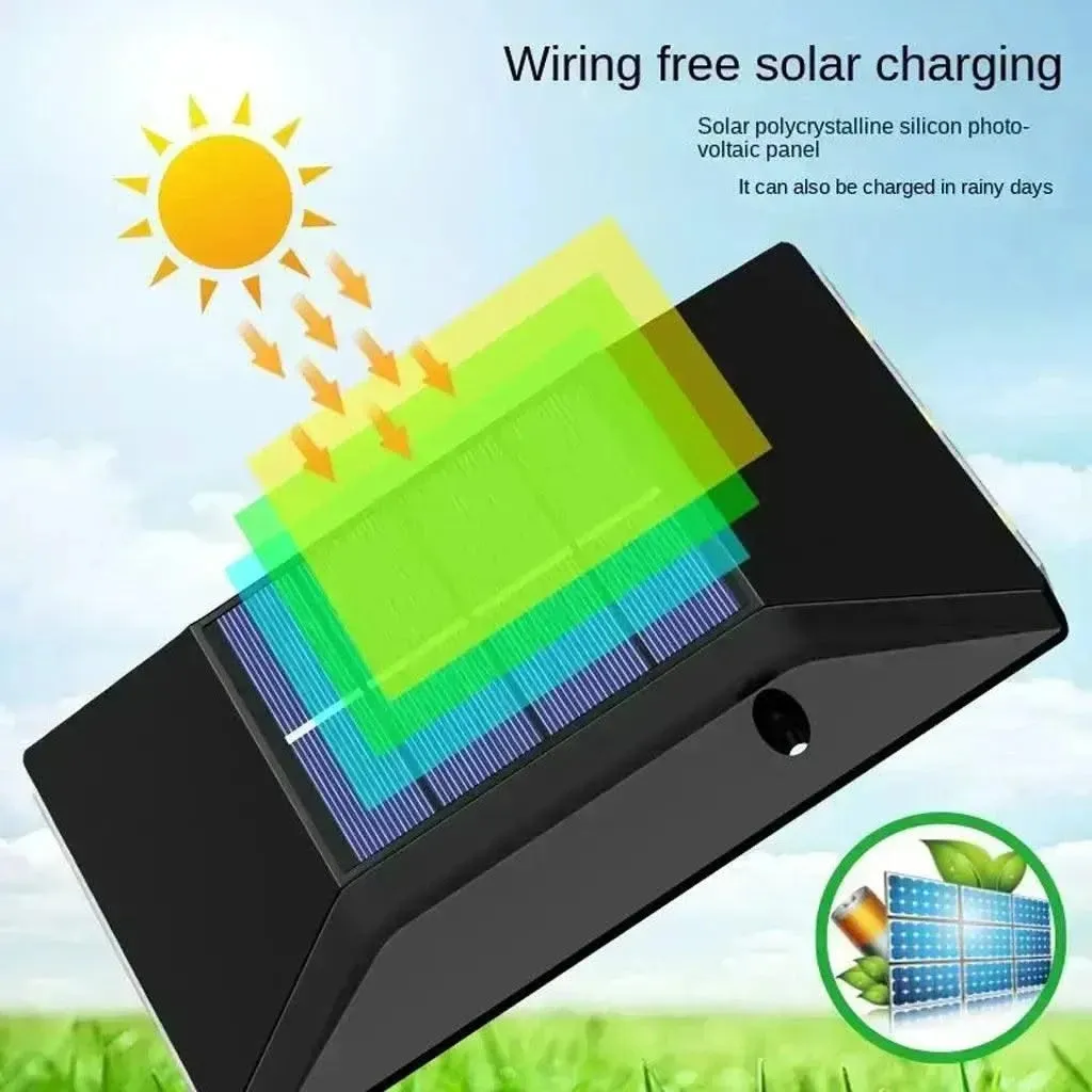 Solar LED Exterior Wall Lamp Waterproof For Garden, Balcony, Home, Patio, Terrace (Warm light)(Renewed)