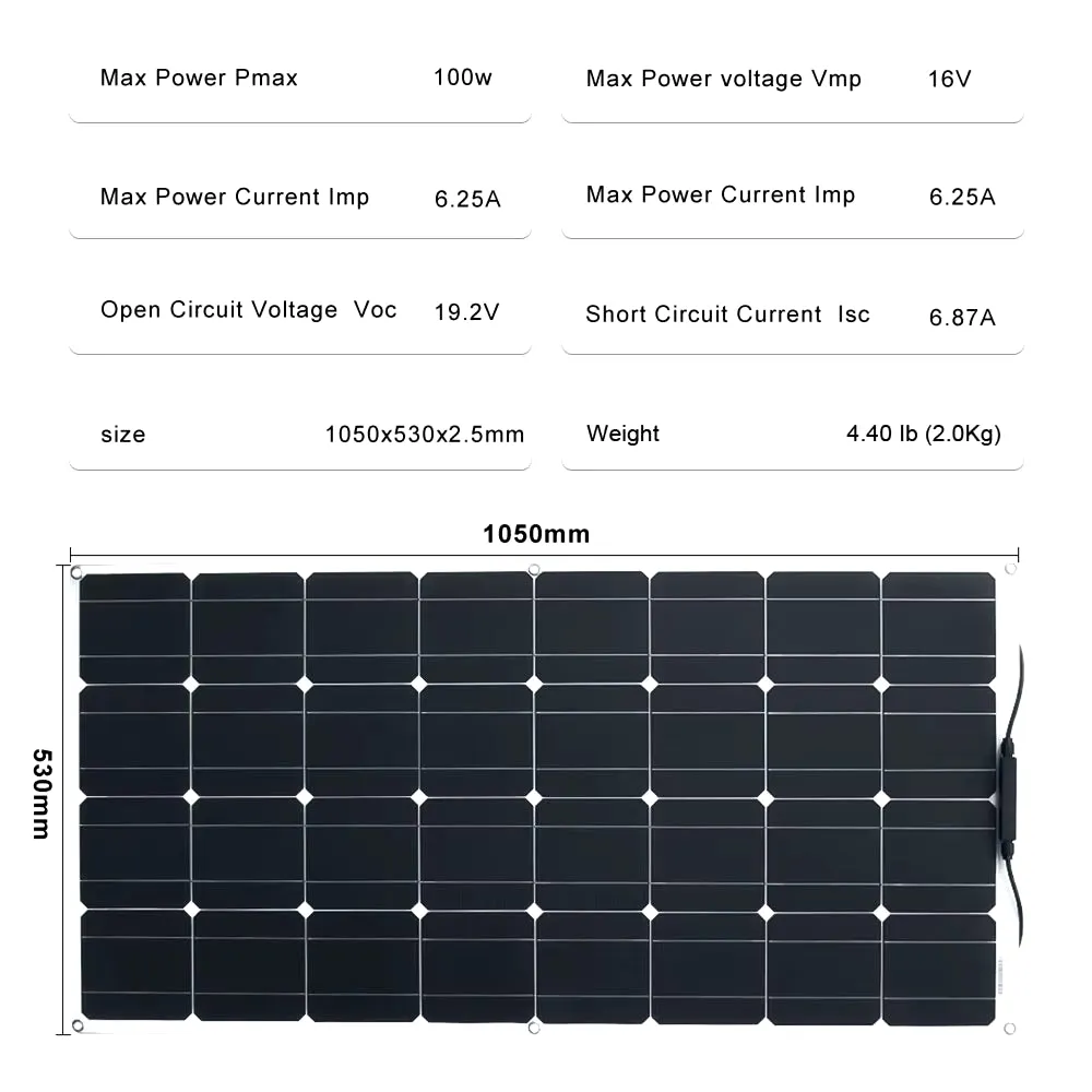 Solar Panel 2000W 12V Bendable Battery Charge Flexible Solar Panels for Home Car Roof Solar Panel System