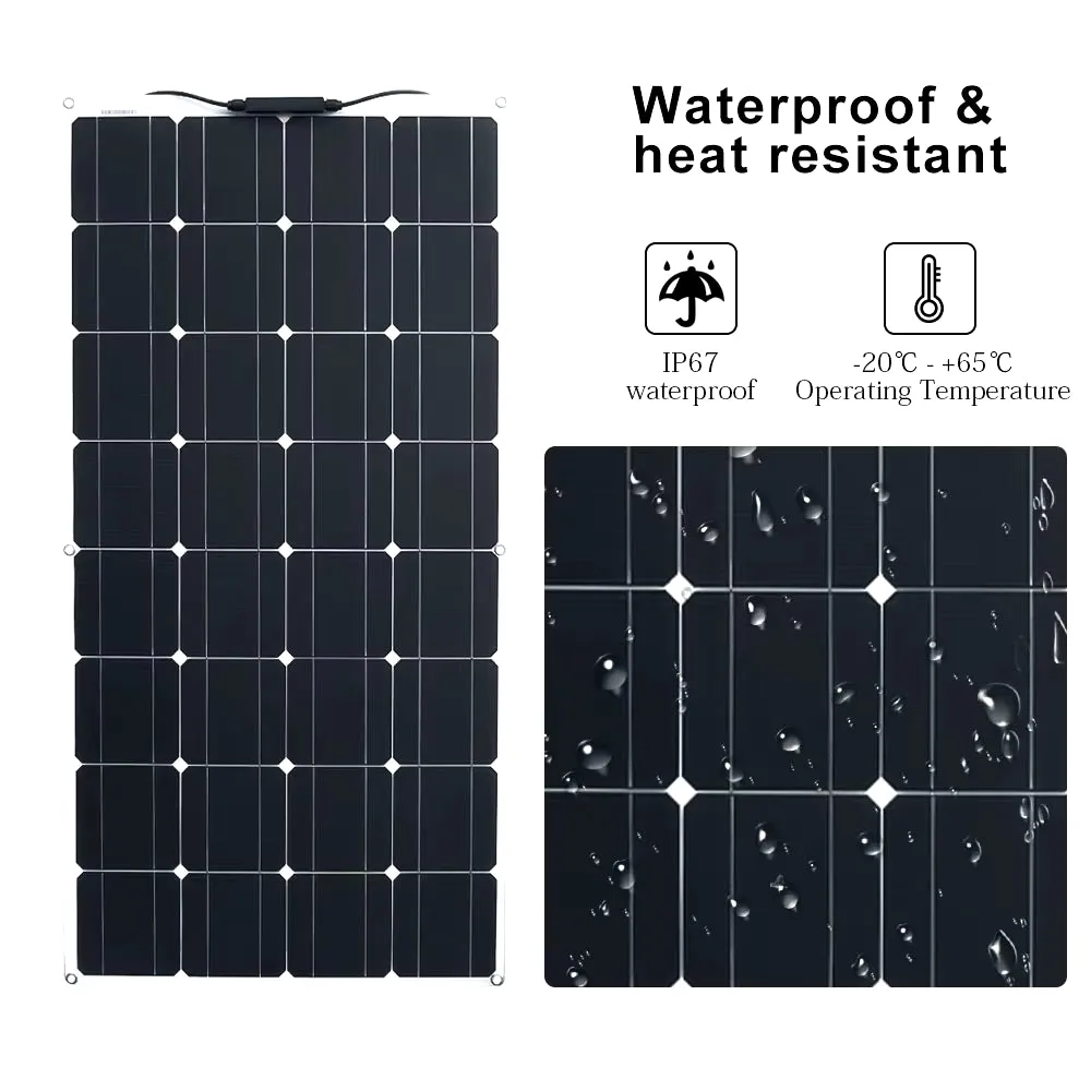 Solar Panel 2000W 12V Bendable Battery Charge Flexible Solar Panels for Home Car Roof Solar Panel System