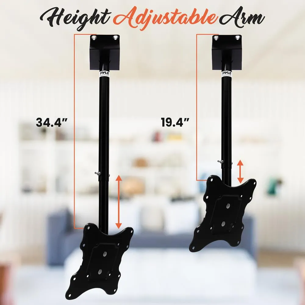 Universal Tilt, Swivel And Height Adjustable Tv Ceiling Mount Bracket Fits Virtually All 23” - 42'' Tvs (Flat Panel Hdtv, Lcd, Led, Plasma And Smart Tvs)