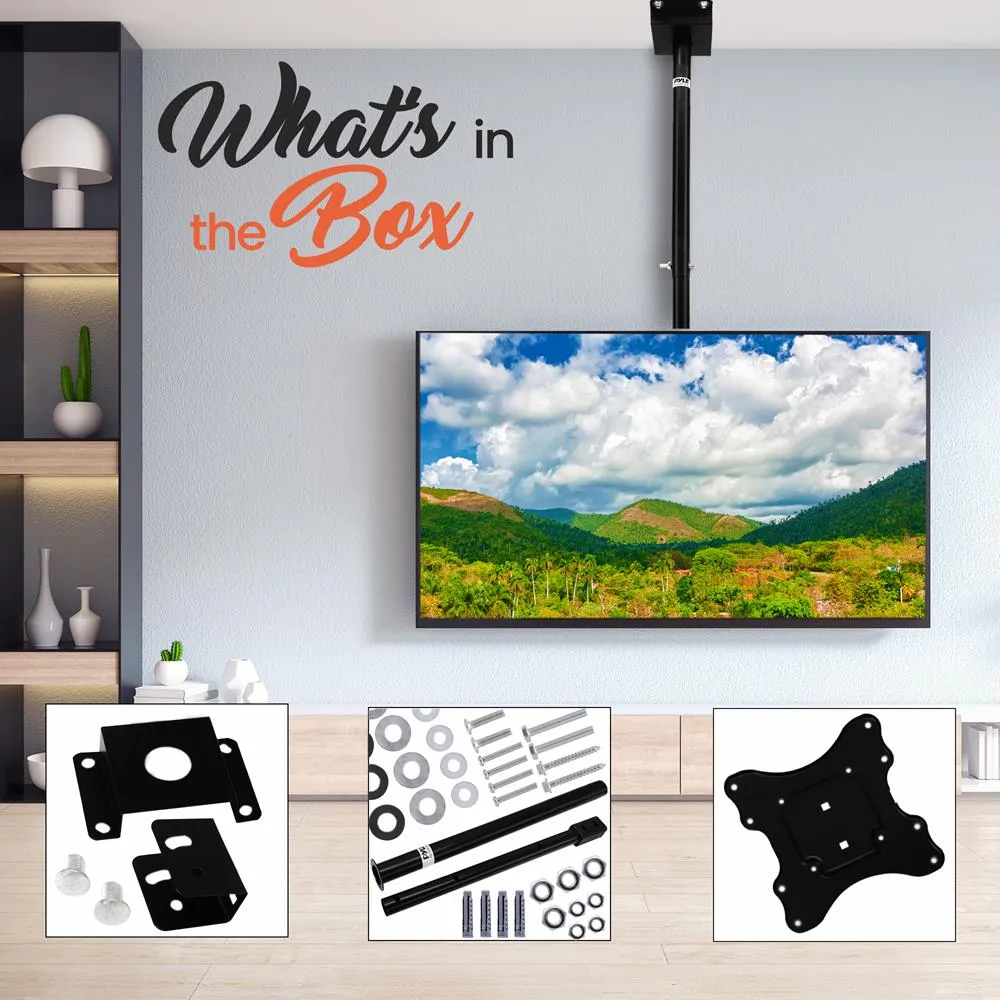 Universal Tilt, Swivel And Height Adjustable Tv Ceiling Mount Bracket Fits Virtually All 23” - 42'' Tvs (Flat Panel Hdtv, Lcd, Led, Plasma And Smart Tvs)