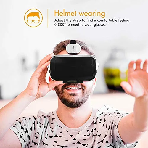 Virtual Reality Headset,Osloon 3D VR Glasses w/Stereo Headphone,Compatible 4.7-6.2 inch iPhone/Android Phone,Including iPhone XS/X/8/8Plus/7/7Plus/6/6Plus/6s/5,Samsung,LG,Nexus etc