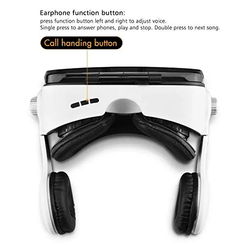 Virtual Reality Headset,Osloon 3D VR Glasses w/Stereo Headphone,Compatible 4.7-6.2 inch iPhone/Android Phone,Including iPhone XS/X/8/8Plus/7/7Plus/6/6Plus/6s/5,Samsung,LG,Nexus etc