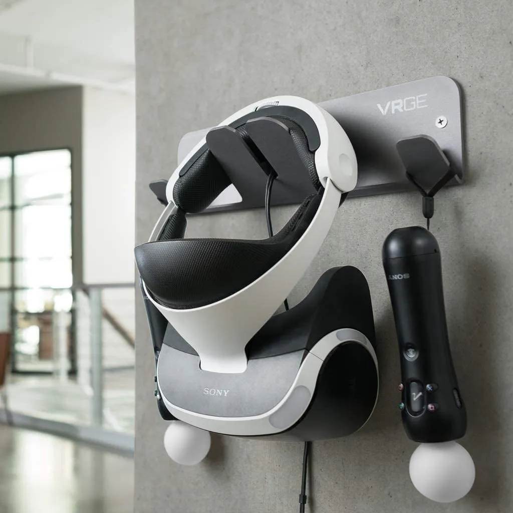 VRGE VR Wall Mount Storage Stand Hook - for Meta/Oculus Quest 2 - Rift - Rift-S - Quest - HTC Vive - Vive Pro - Playstation VR - Valve Index - Vive Cosmos and Mixed Reality Headsets