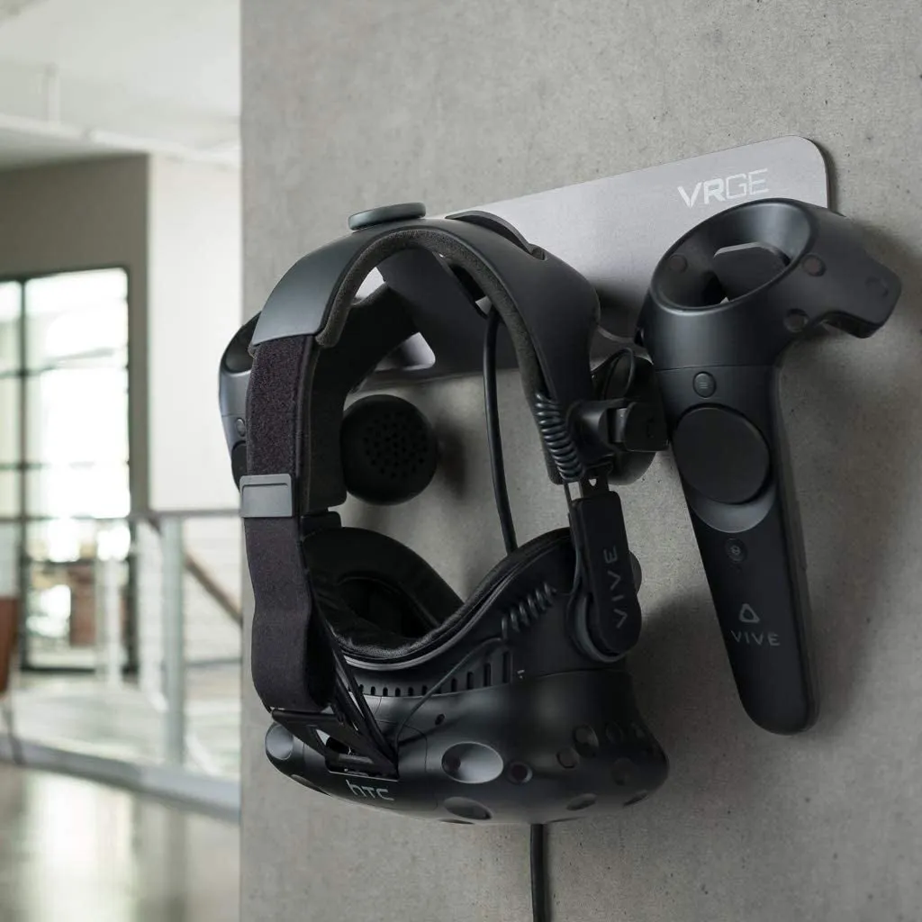 VRGE VR Wall Mount Storage Stand Hook - for Meta/Oculus Quest 2 - Rift - Rift-S - Quest - HTC Vive - Vive Pro - Playstation VR - Valve Index - Vive Cosmos and Mixed Reality Headsets