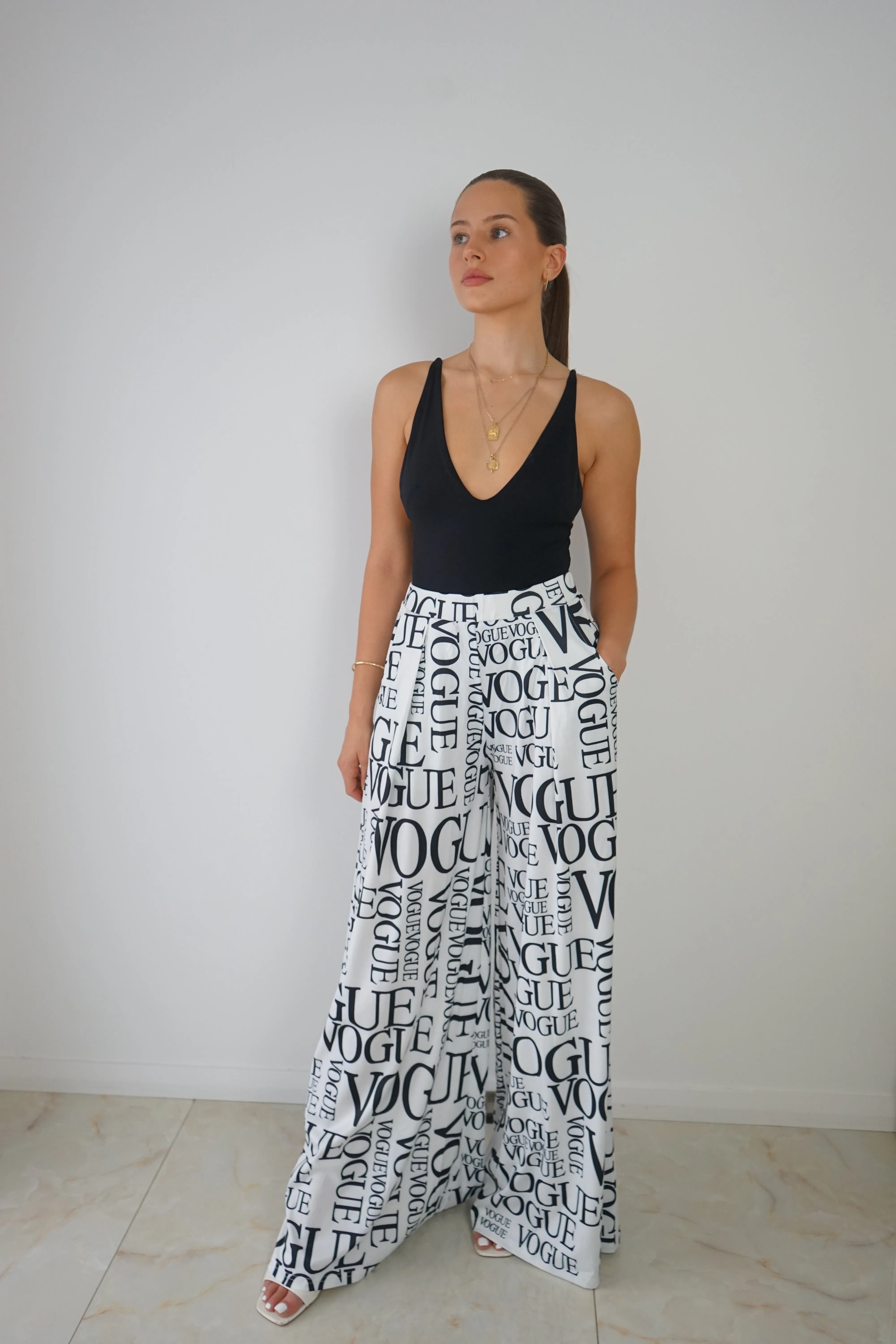 White Print Pant