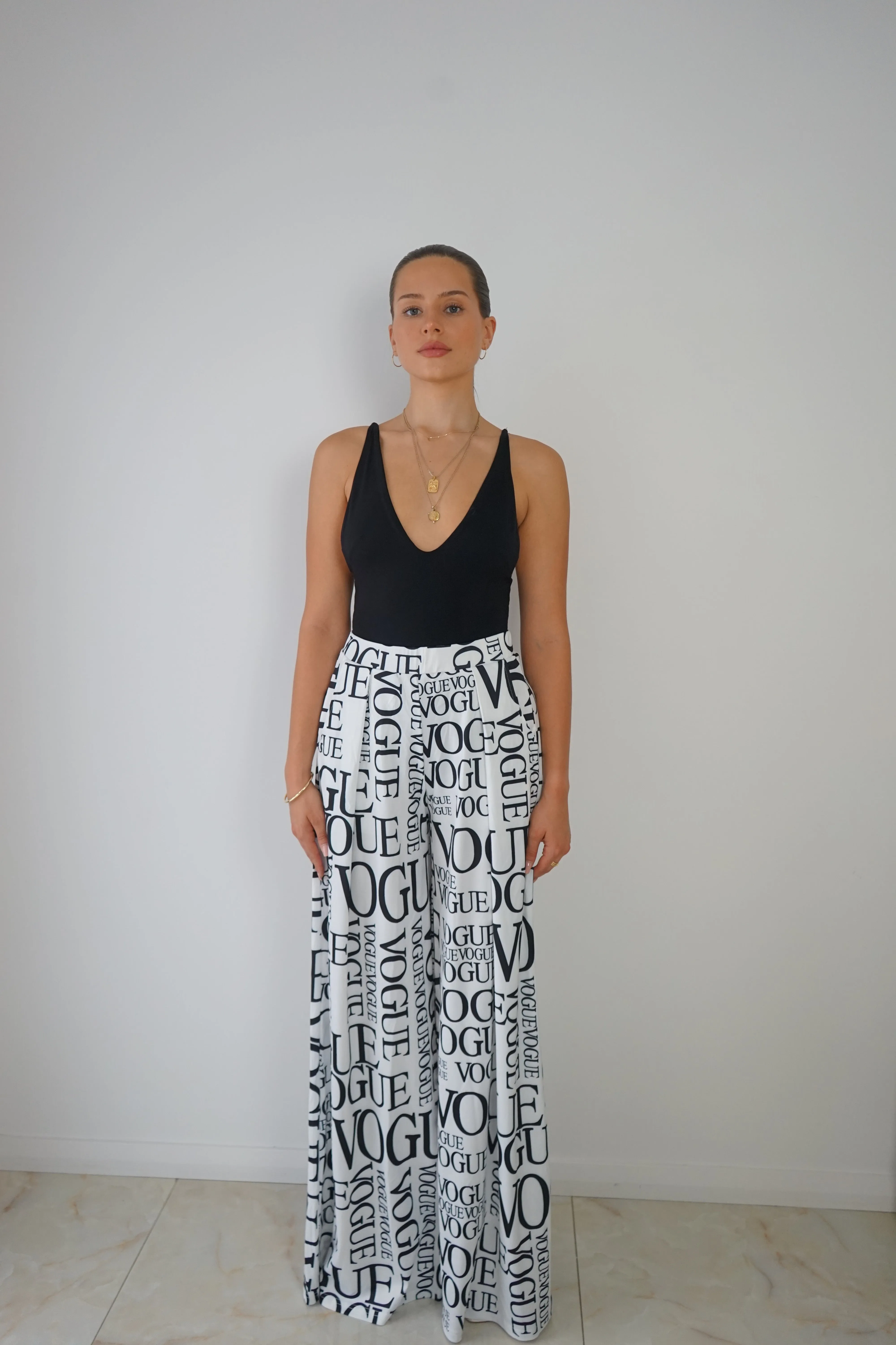 White Print Pant