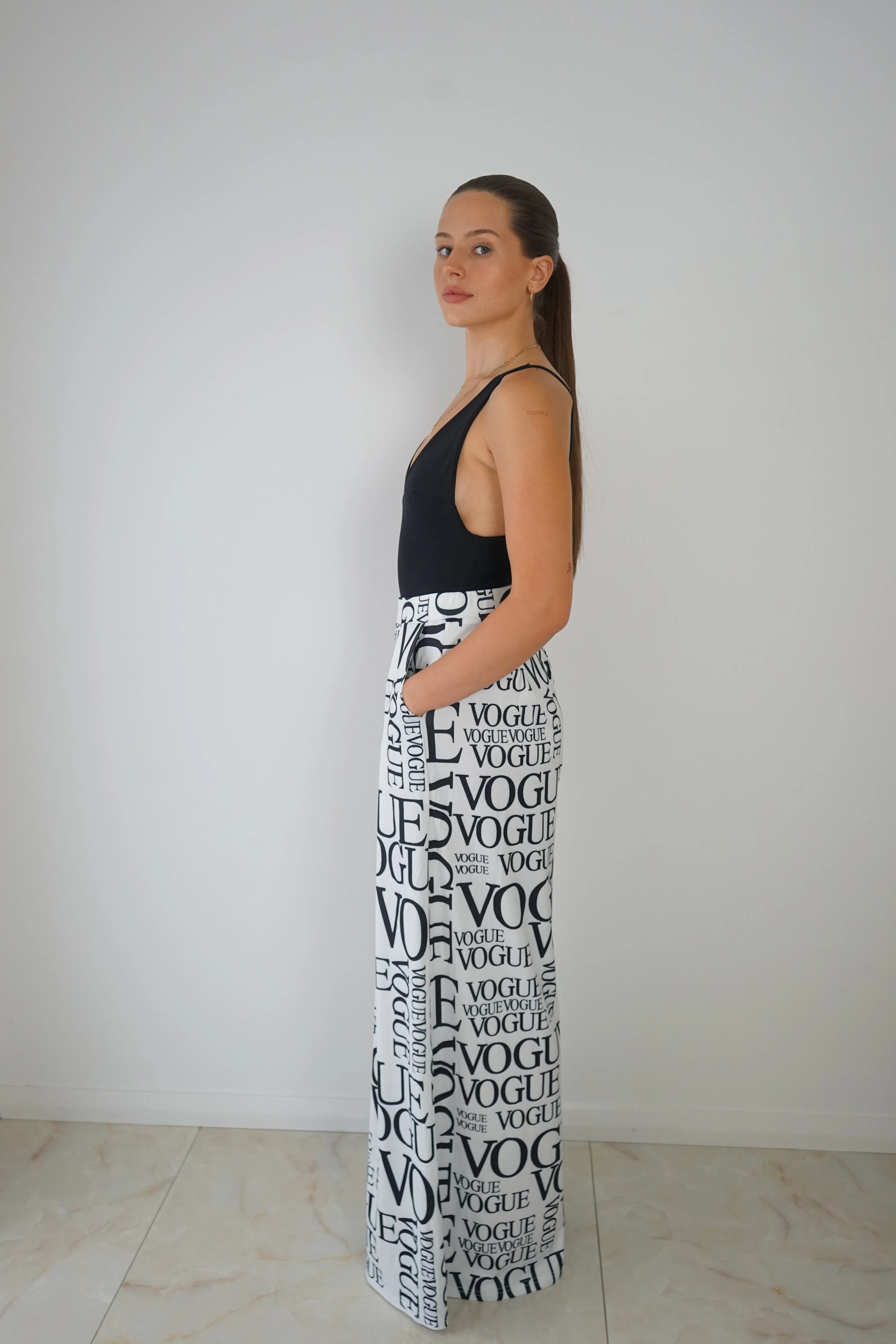 White Print Pant