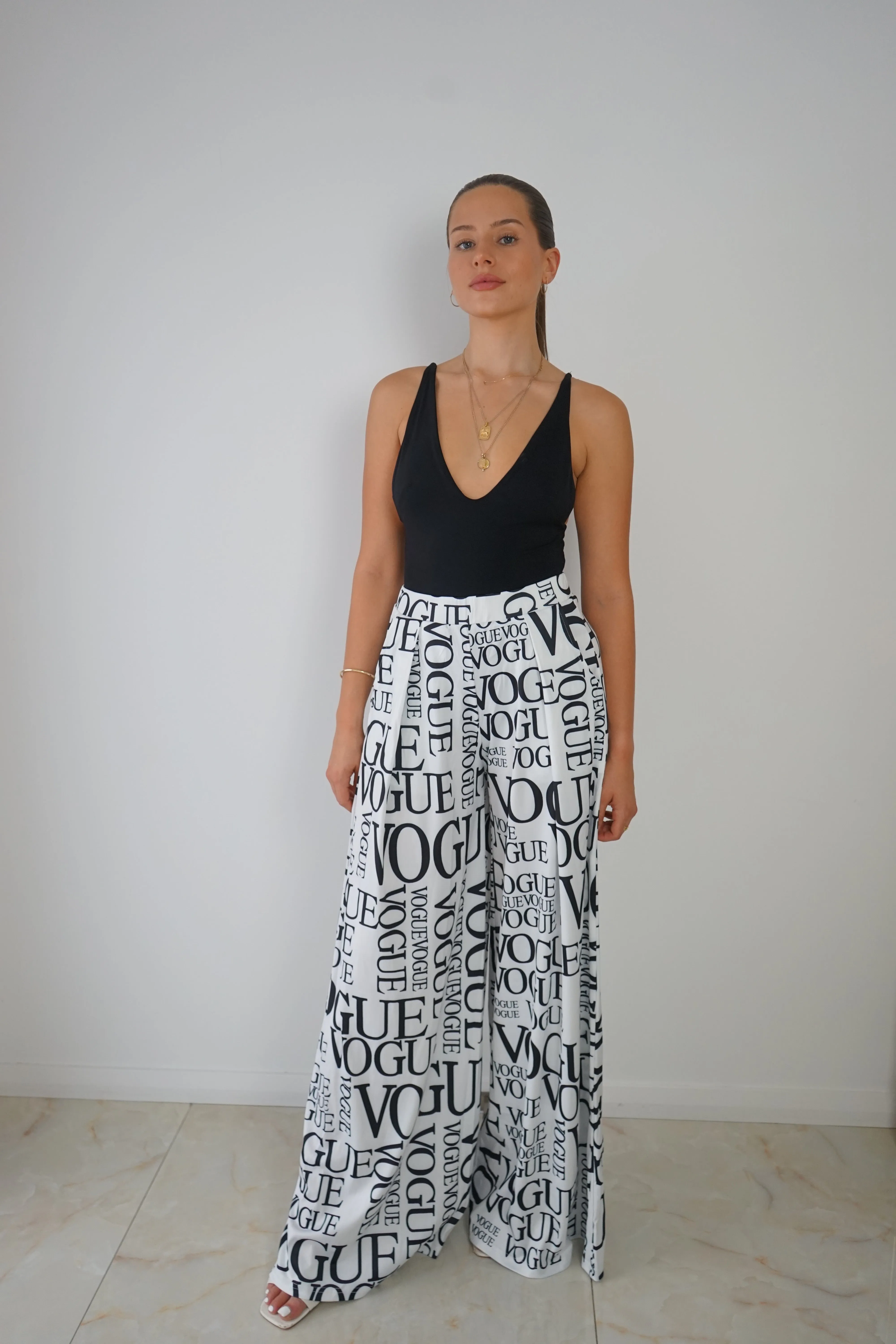 White Print Pant