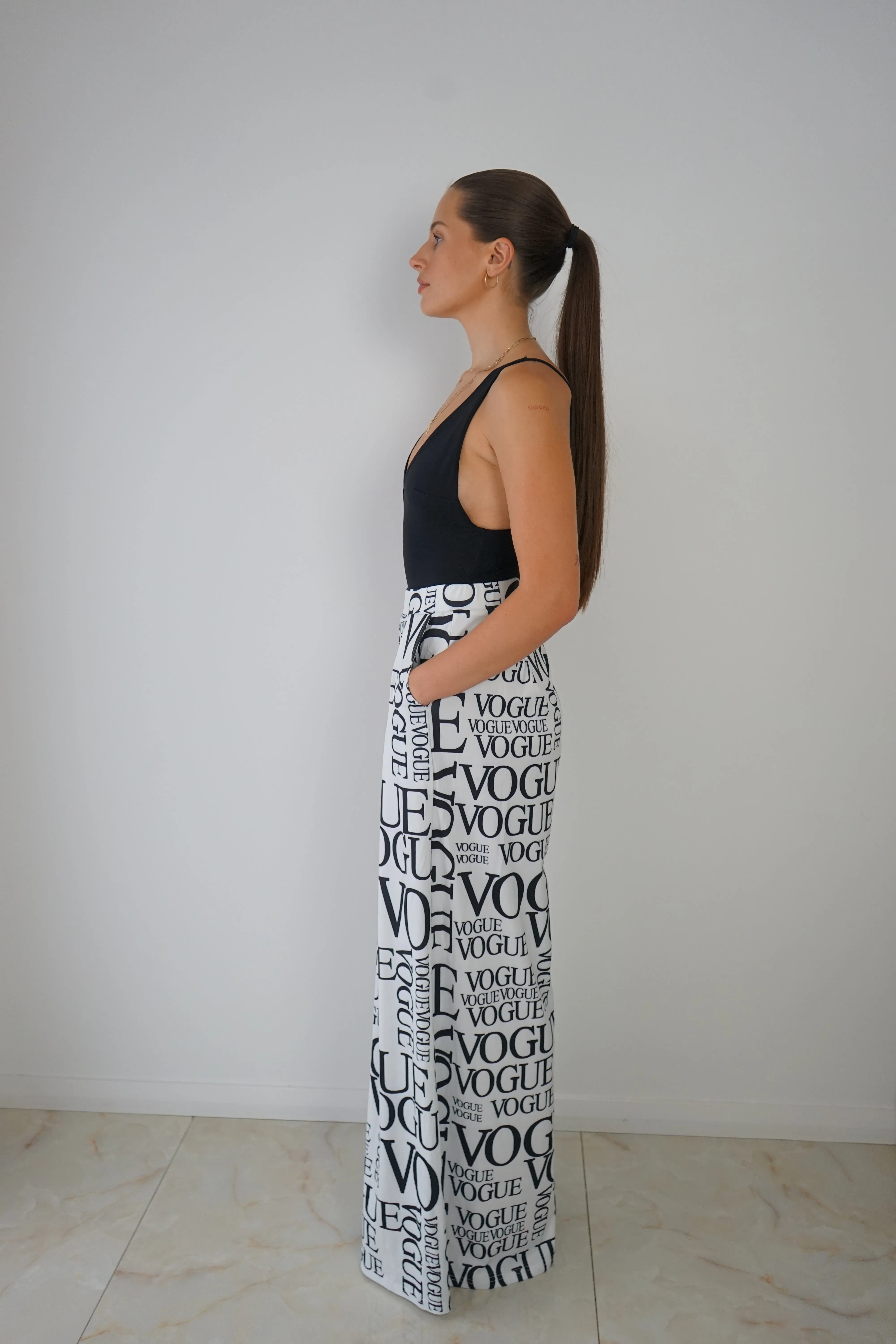 White Print Pant