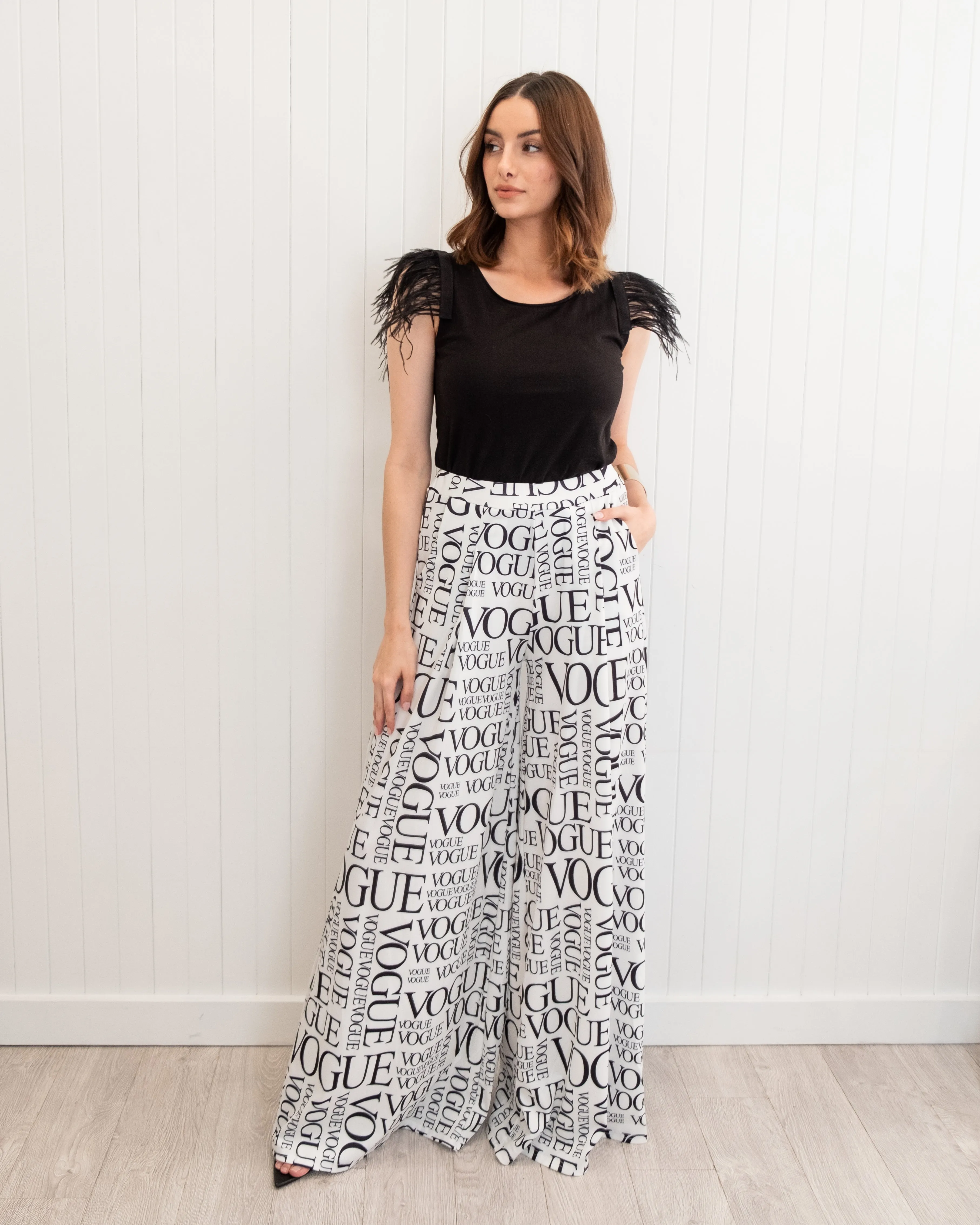 White Print Pant